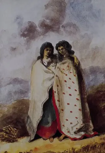 OLIVER, Cmdr. Richard A (1811-1889) - Maori Girls, Auckland Image 1++