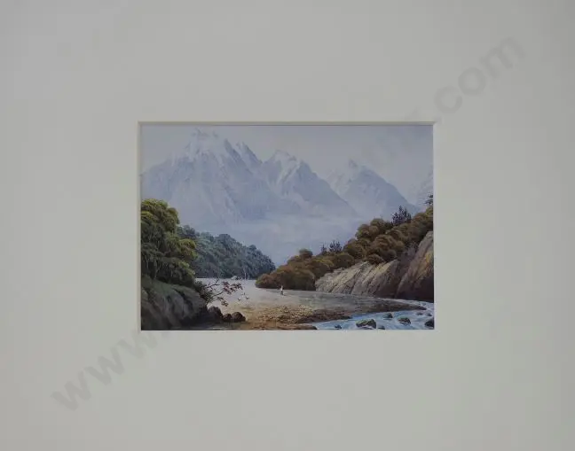 HOYTE, John Barr Clarke (1835-1913) - Surveyor’s Campsite Alongside River Image 1++