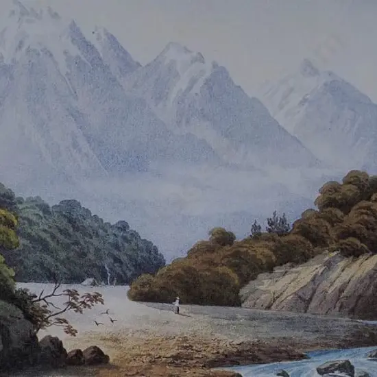 HOYTE, John Barr Clarke (1835-1913) - Surveyor’s Campsite Alongside River