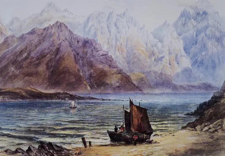 GULLY, John (1819-1888) - Lake Wakatipu, Queenstown – 1863 Image 1++