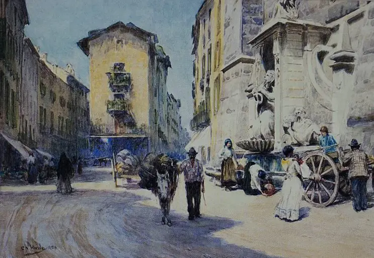 WORSLEY, Charles Nathaniel (1862-1923) - La Contana Pallata, Briacia, Italy Image 1++