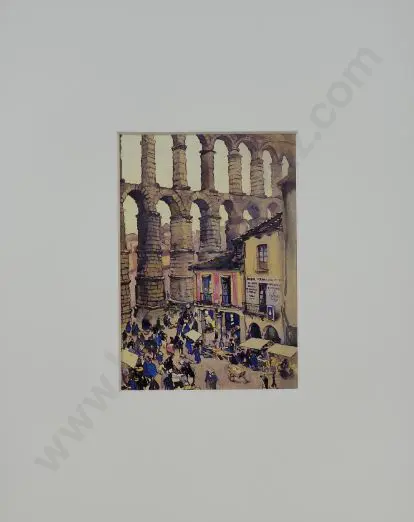 SHERWOOD, Maud (1880-1956) - The Aqueduct and the Market, Segoulia, Spain Image 1++