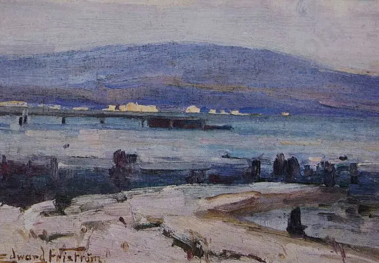 FRISTROM, Claus Edward (1864-1950) - Harbour Scene with Wharf Image 1++