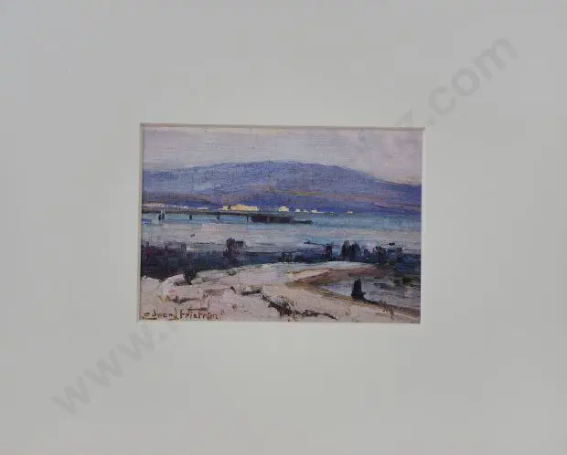 FRISTROM, Claus Edward (1864-1950) - Harbour Scene with Wharf Image 1++