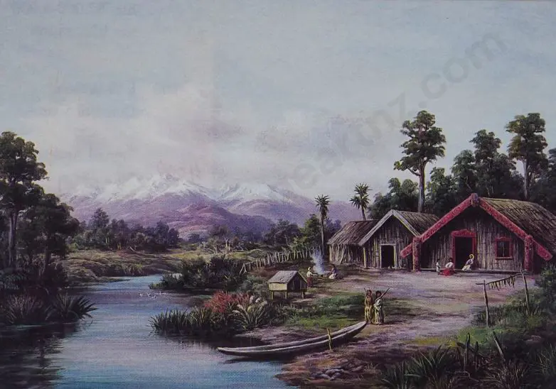 BAKER, William George (1864-1929) - Maori Pah, Waikato Image 1++
