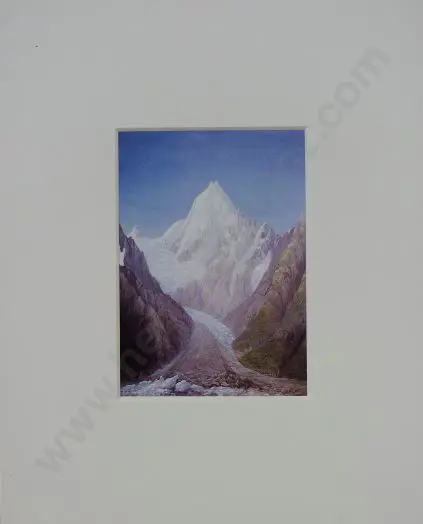 PEELE, James (1846-1905) - Mount Cook with a Tented Camp at Hooker Glacier Image 1++