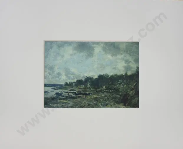 BOUDIN, Eugene (1824-1898) - Pecheur et Bateaux, Le Faou, Britanny Image 1++