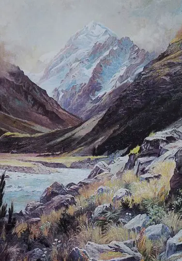 MADDEN, John McIntosh (1856-1923) - Mount Cook from the Hooker River, 1895 Image 1++