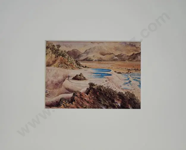 WATKINS, Kennett (1847-1933) - The Crater at the Top of the White Terraces Image 1++