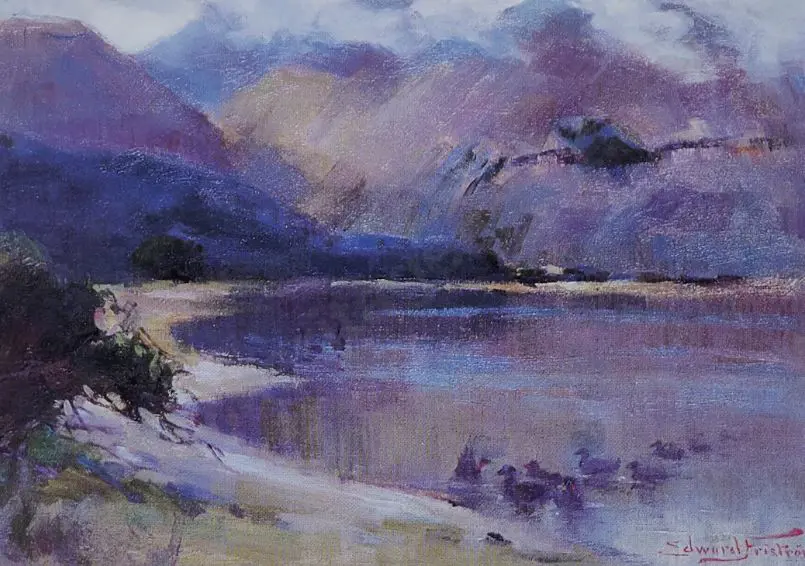 FRISTROM, Claus Edward (1864-1950) - Diamond Lake, Paradise, Otago Image 1++