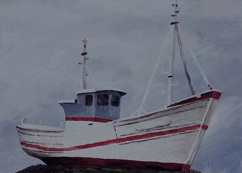 FRIZZELL, Richard (Dick) (1943-) - Boat on a Hill Image 1++