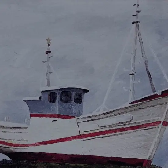 FRIZZELL, Richard (Dick) (1943-) - Boat on a Hill