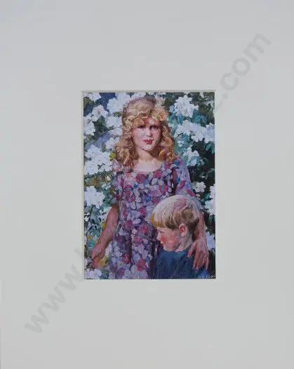 SCOTT, James F (1877-1932) - Portrait of Girl with Young Boy Image 1++