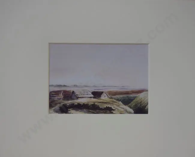 GULLY, John (1819-1888) - Mt Egmont with Maori Village in Foreground Image 1++