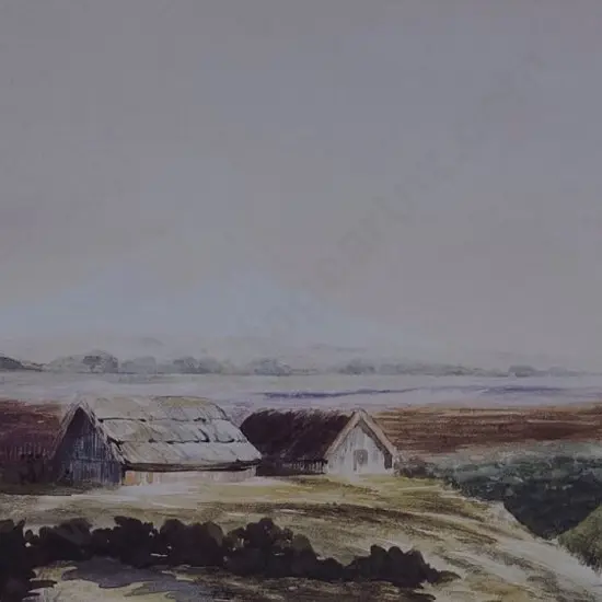 GULLY, John (1819-1888) - Mt Egmont with Maori Village in Foreground