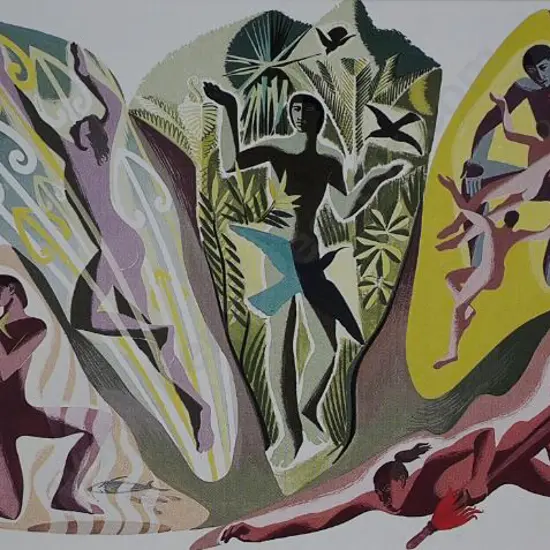 CLARK, Russell (1905-1966) - Milford Mural 1, 1953