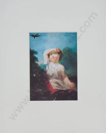 SCHALL, Jean Frederic (1752-1825) - Girl Feeding Birds Image 1++