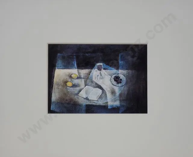 DAY, Melvin (1923-2016) - Still Life – Book, Wine, Cherries & Lemons, 1983 Image 1++