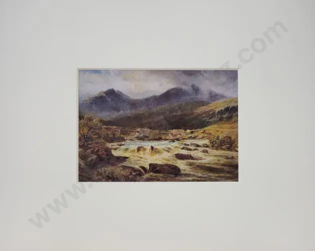 GALLON, Robert (1845-1925) - Welsh Mountain Scene Image 1++