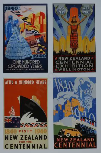 PROMOTING Prosperity - Ad from Book - Series of 1940 New Zealand Centennial Posters Image 1++
