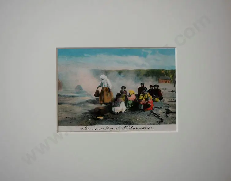 UNKNOWN - Maoris Cooking at Whakarewarewa, c.1900 Image 1++