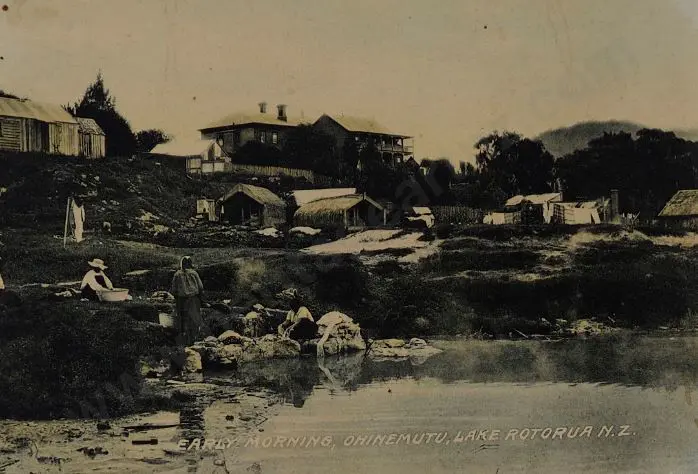 UNKNOWN - Early Morning, Ohinemutu, Lake Rotorua c.1900 Image 1++