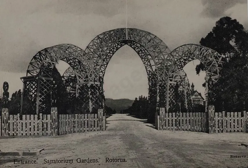 BLENCOWE, James (1871-1945) - Entrance, Sanatorium Gardens, Rotorua c.1900 Image 1++