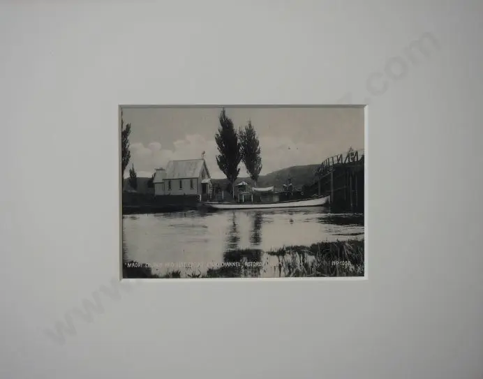 UNKNOWN - Maori Church & Settlement, Ohau, Rotorua, c.1900 Image 1++
