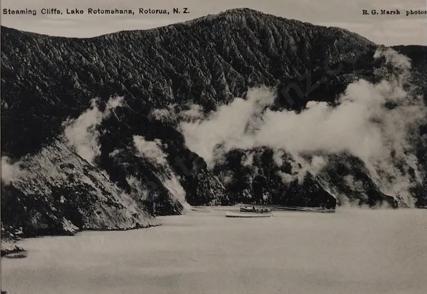 MARSH, Robert G. (1862-1940) - Steaming Cliffs, Lake Rotomahana, Rotorua, c.1900 Image 1++