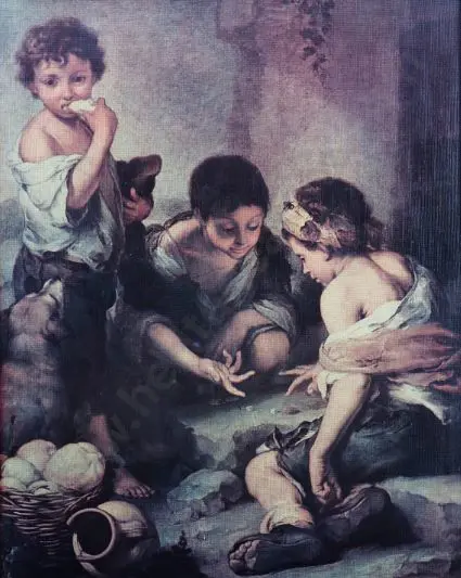 UNKNOWN - Three Children Playing Dice Image 1++