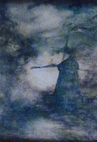 VAN der VELDEN, Petrus (1837-1913) - Stormy Windmill Image 1++