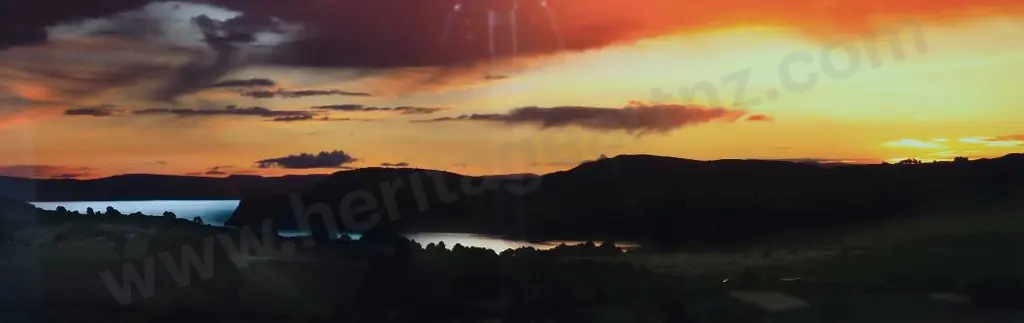 JAMES, D - Sunset over Water & Hills Image 1++