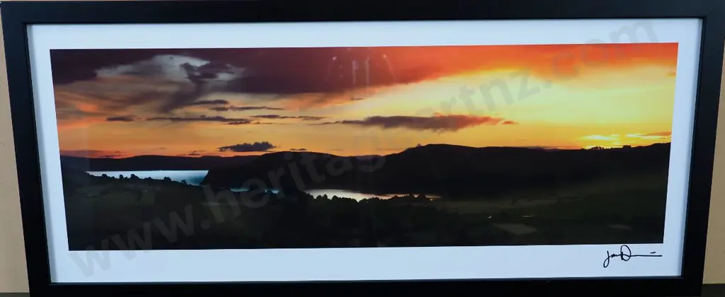 JAMES, D - Sunset over Water & Hills Image 1++