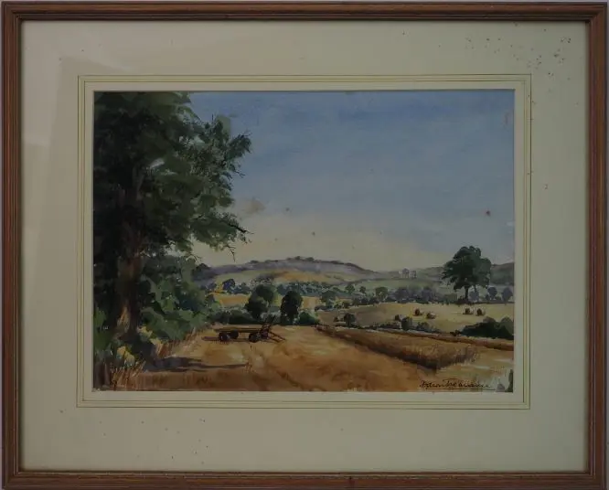 TREMAINE, Dawn (21st Cent.) - Country Field with Haystacks Image 1++