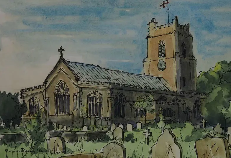 HOMES, Ronald (20th Cent.) - English Country Church Image 1++