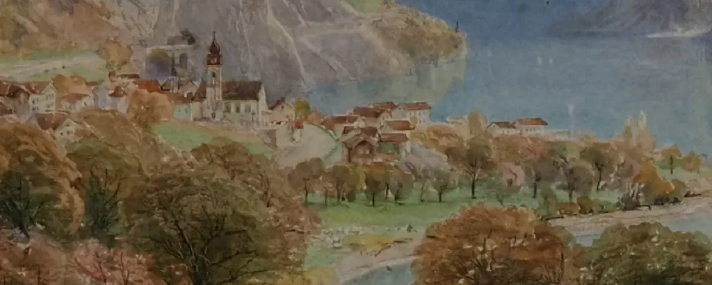 COOK, Ebenezer Wake (1844-1926) - Uri Rothstock, Lake Lucerne Image 1++