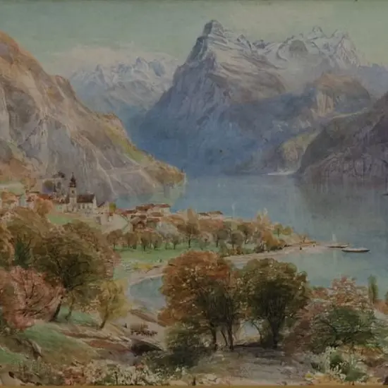 COOK, Ebenezer Wake (1844-1926) - Uri Rothstock, Lake Lucerne