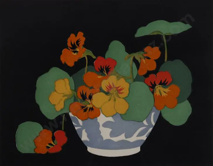 HALL THORPE, John (1874-1947) - Nasturtiums Image 1++