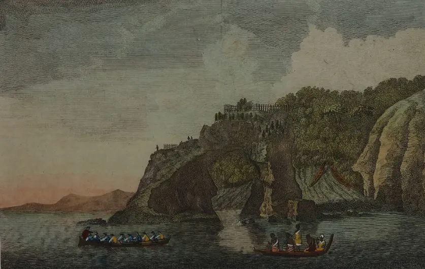 HOGG, Alexander (1756-1828) - A Fortified Town or Village Called a Hippah (Cook's Voyages) c. 1792 Image 1++