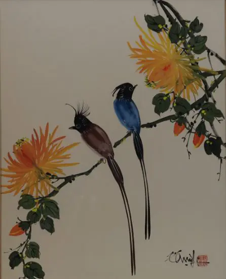 UNKNOWN - Pair of Birds on Tree Image 1++