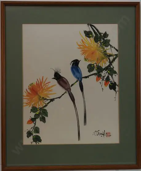 UNKNOWN - Pair of Birds on Tree Image 1++