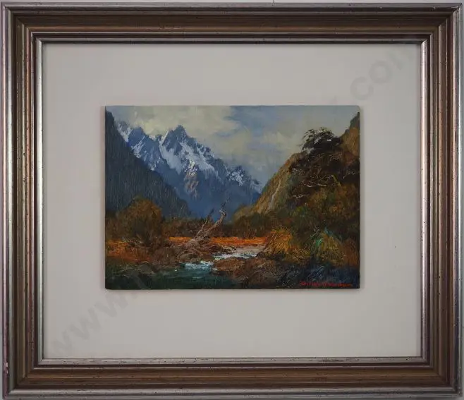 KEOWN, Wallace (1938-) - Darran Mountains, Lower Hollyford Image 1++