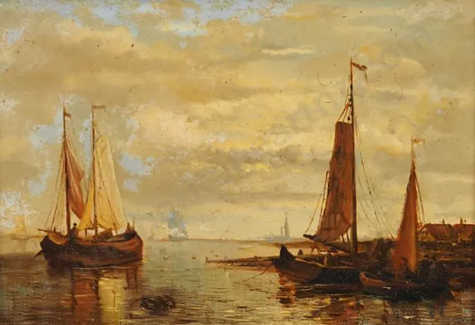 UNKNOWN - Sailing Boats in Harbour Image 1++