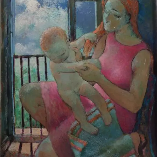 HAWKINS, Sheila (1905-1999) - Woman & Child