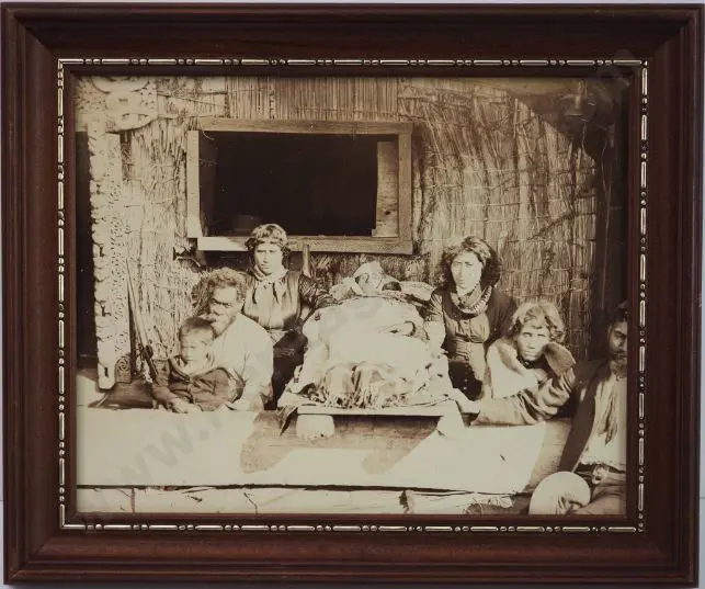 UNKNOWN - Tangi - Maori Family Outside Whare Image 1++