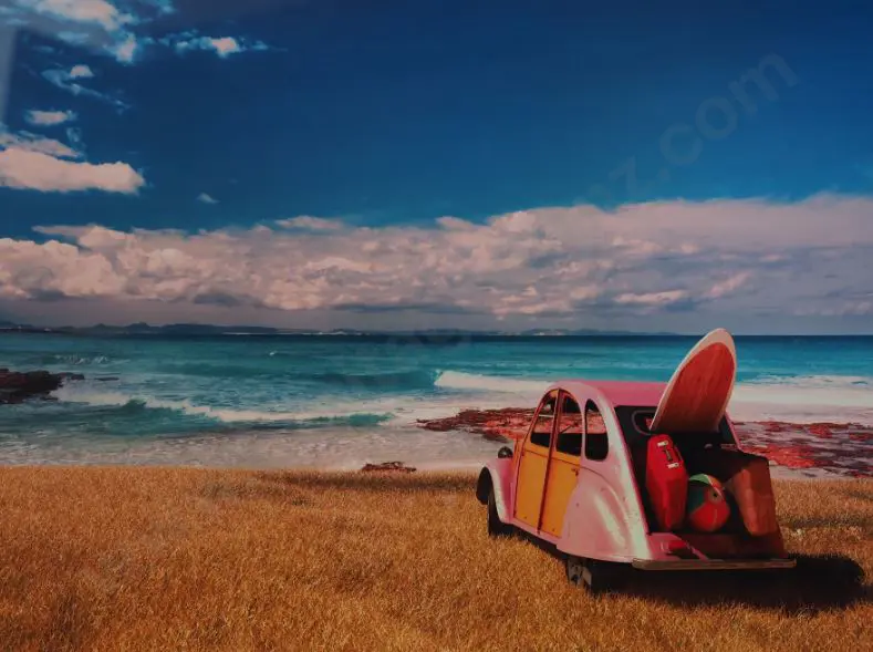 UNKNOWN -  Deux Chevaux Citroen on Beach Image 1++