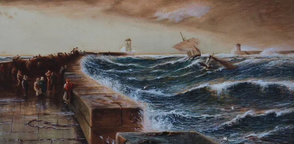 ELLIS, Edwin (1842-1895) - copy after - After 3 Days Gale - 1885 Image 1++