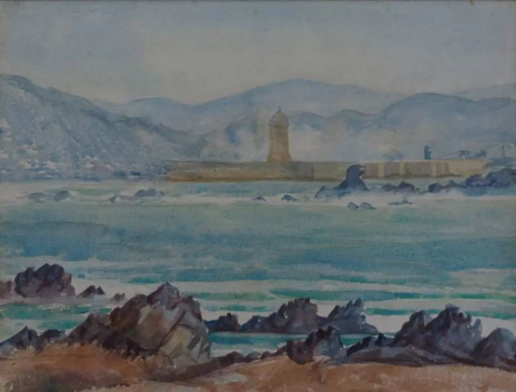 WELCH, Nugent (1881-1970) - NZ Coastal Scene Image 1++