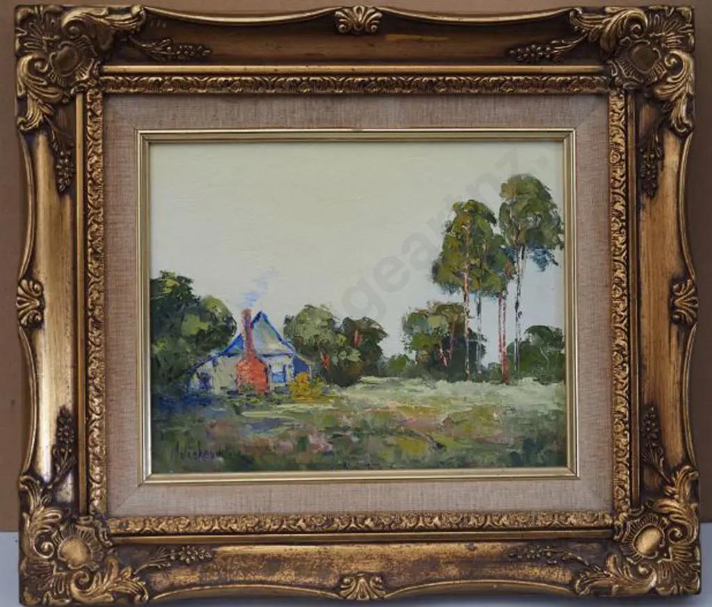JACKSON, Mary (1946-) - Country Cottage in Trees Image 1++