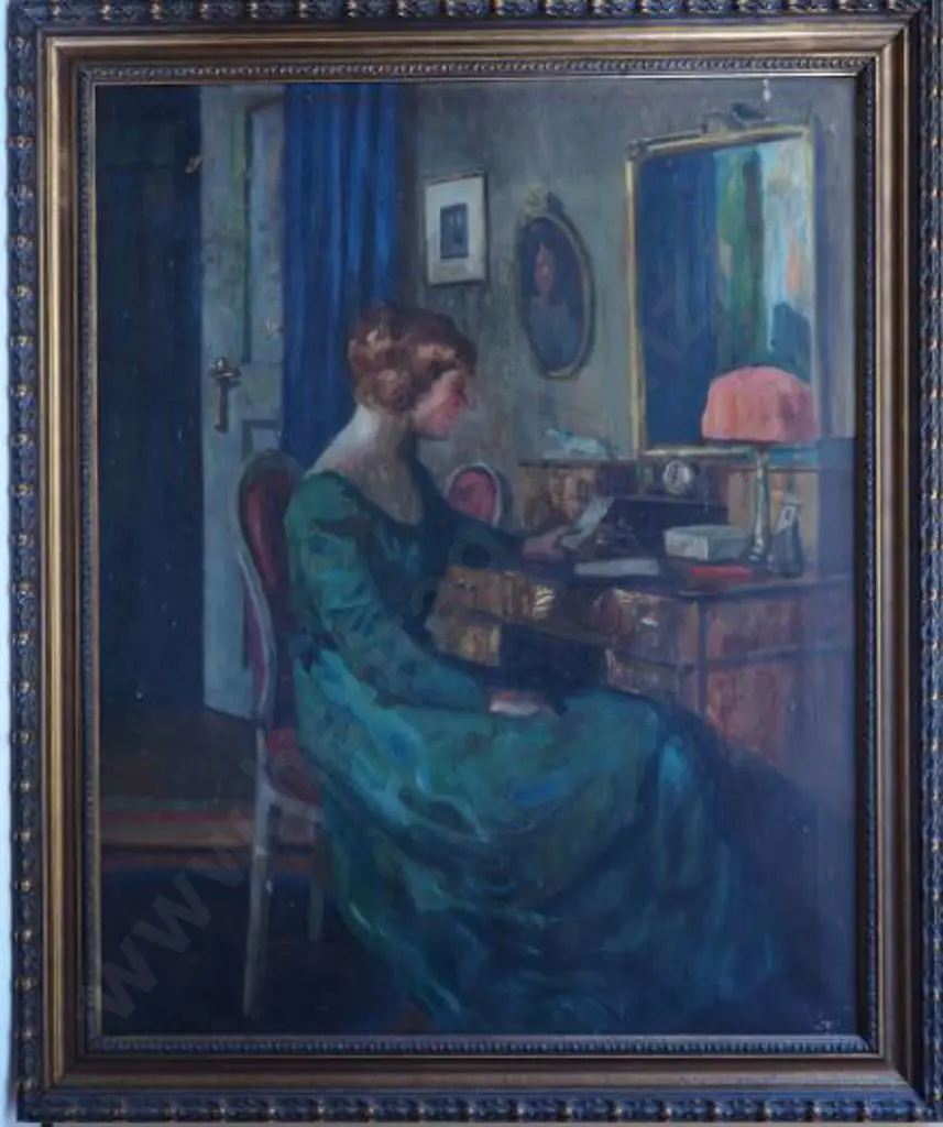 UNKNOWN artist - Lady by Desk Image 1++